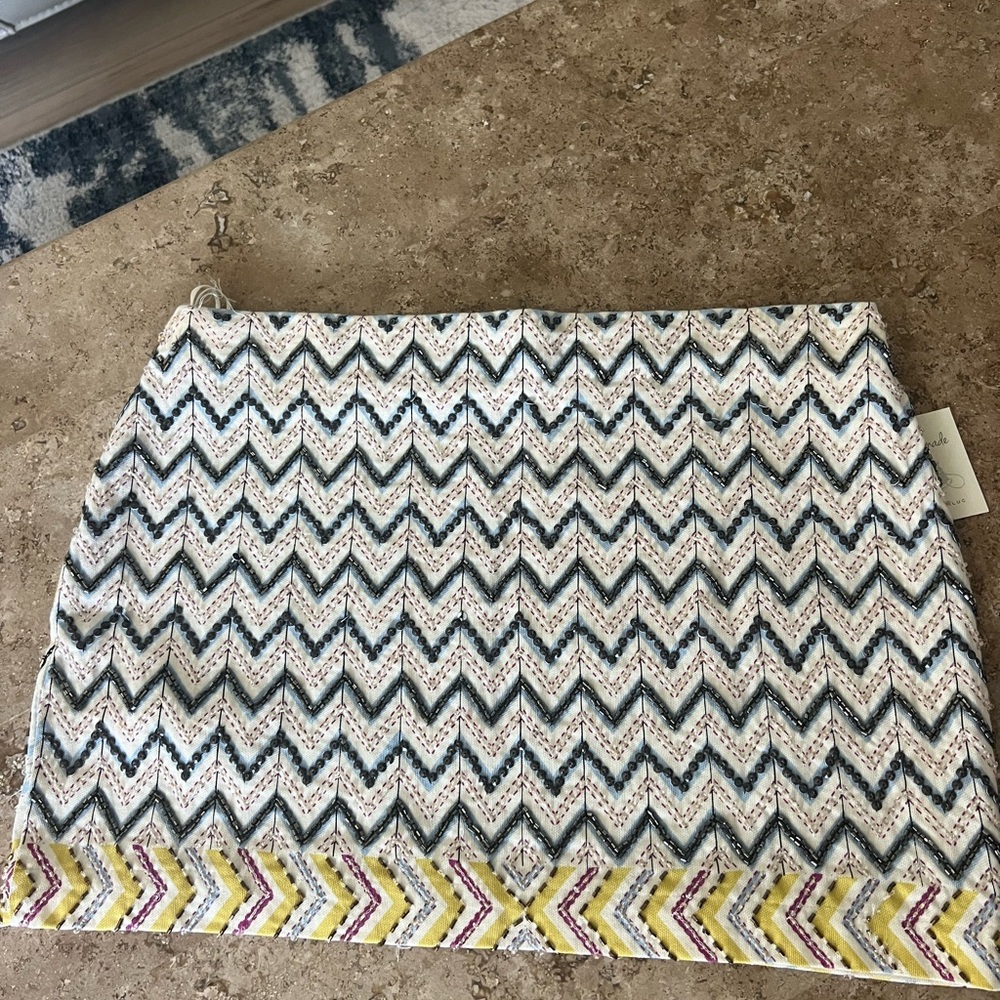 NWT RARE Zara Beaded Aztec Handmade Skirt with Yellow and Purple Accents Size ML - Picture 9 of 12